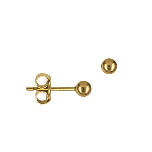 9ct Yellow Gold 3mm Ball Stud Earrings