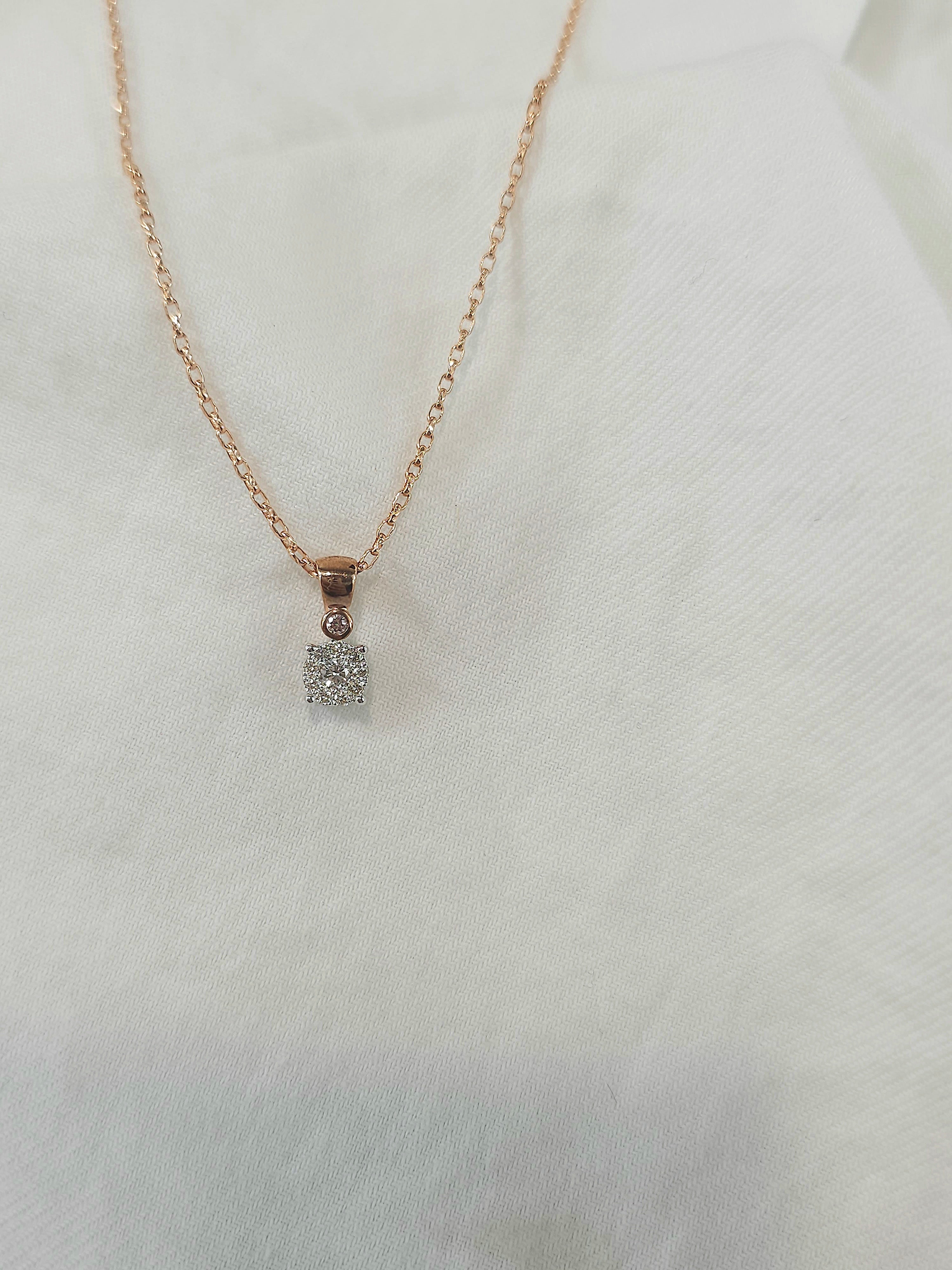 9ct Rose and White Gold 'Pink Caviar' Argyle Diamond Pendant, 0.165ct total