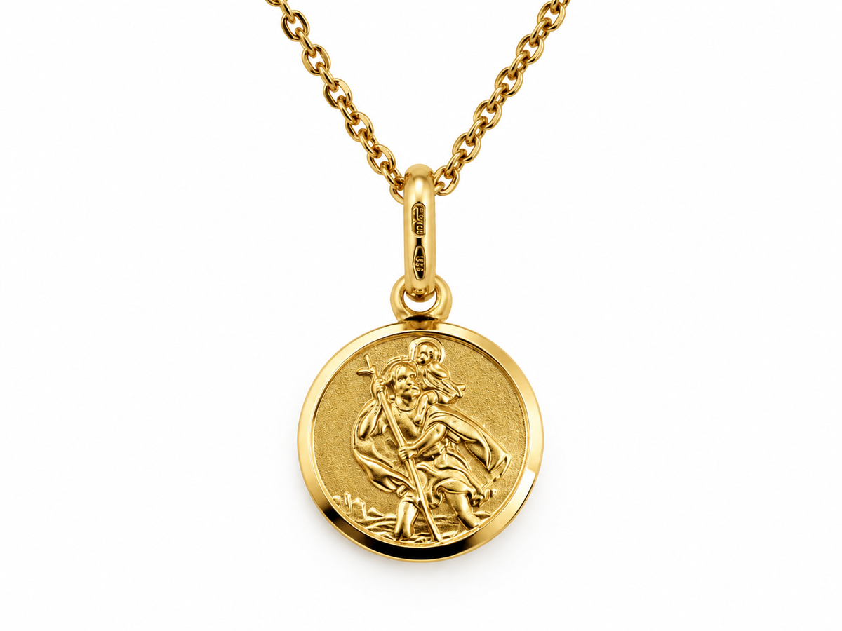 9ct Yellow Gold St Christopher Pendant