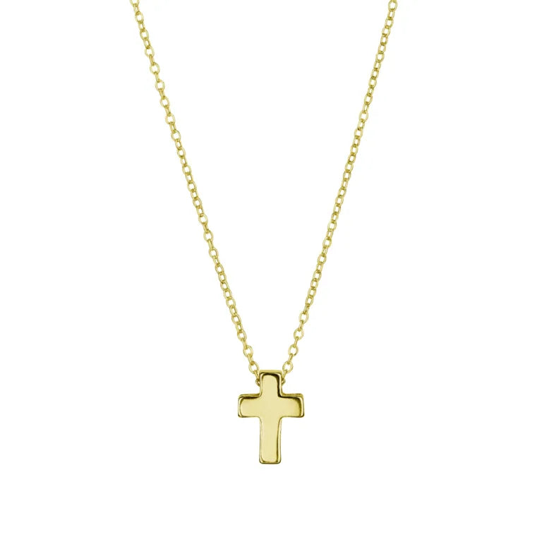 Sterling Silver Gold Plated Cross and Chain