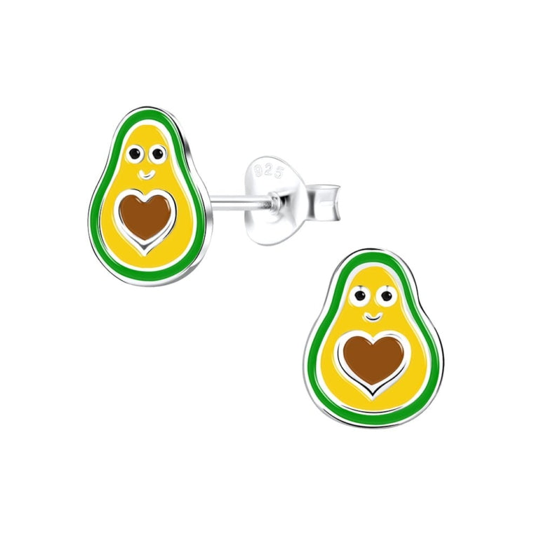 Sterling Silver Avocado Stud Earrings