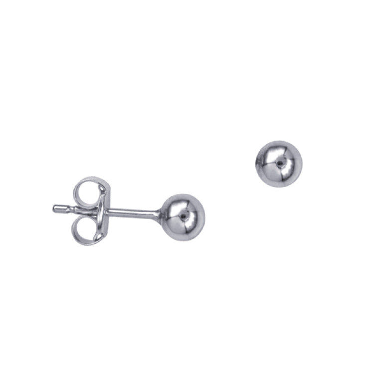 9ct White Gold 4mm Ball Stud Earrings