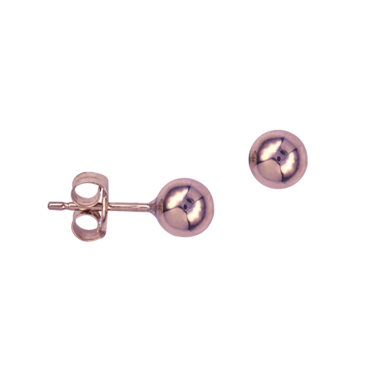 9ct Rose Gold 5mm Ball Stud Earrings