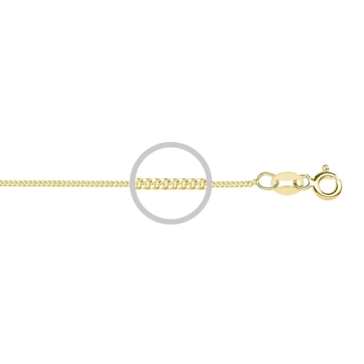 Sterling Silver Gold Plated Curb Chain, 50cm