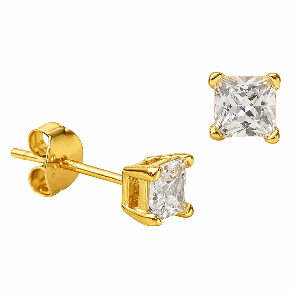 9ct Yellow Gold Cubic Zirconia Stud Earrings