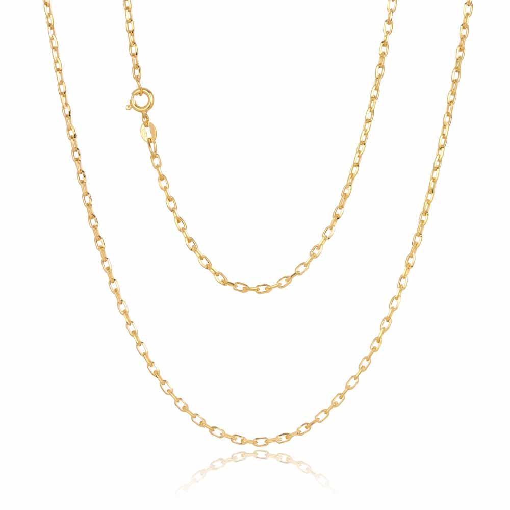 9ct Yellow Gold Diamond Cut Trace Chain, 1.9mm, 50cm