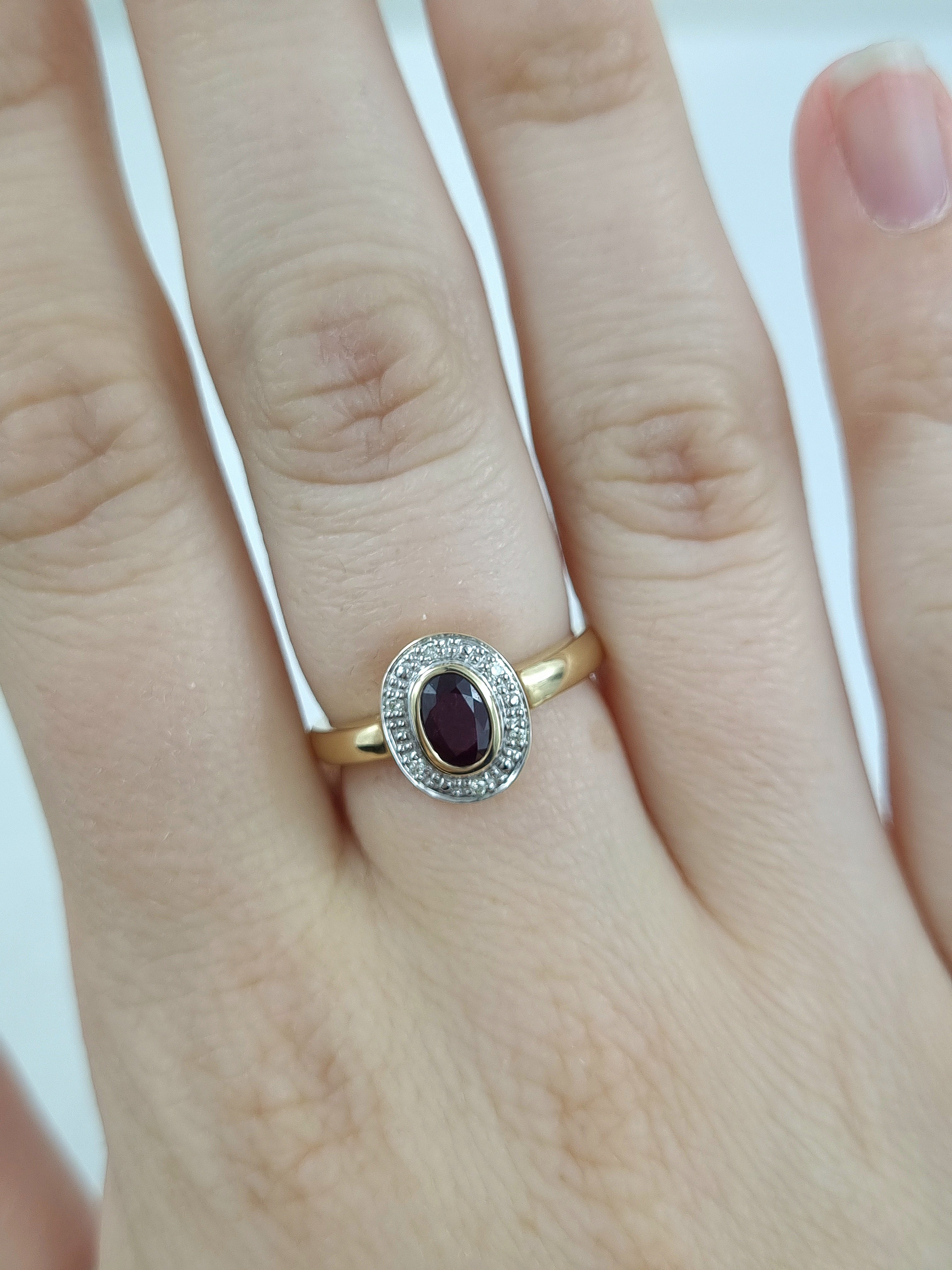 9ct Yellow Gold Ruby and Diamond ring