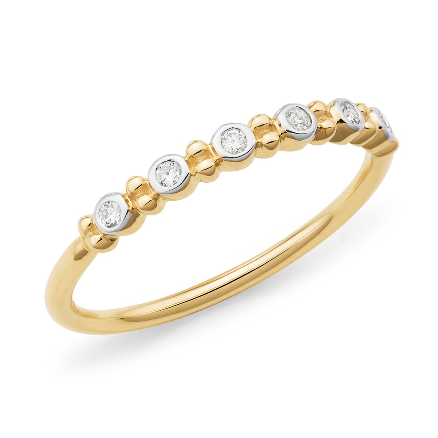 9ct Yellow Gold Diamond Stacker Ring