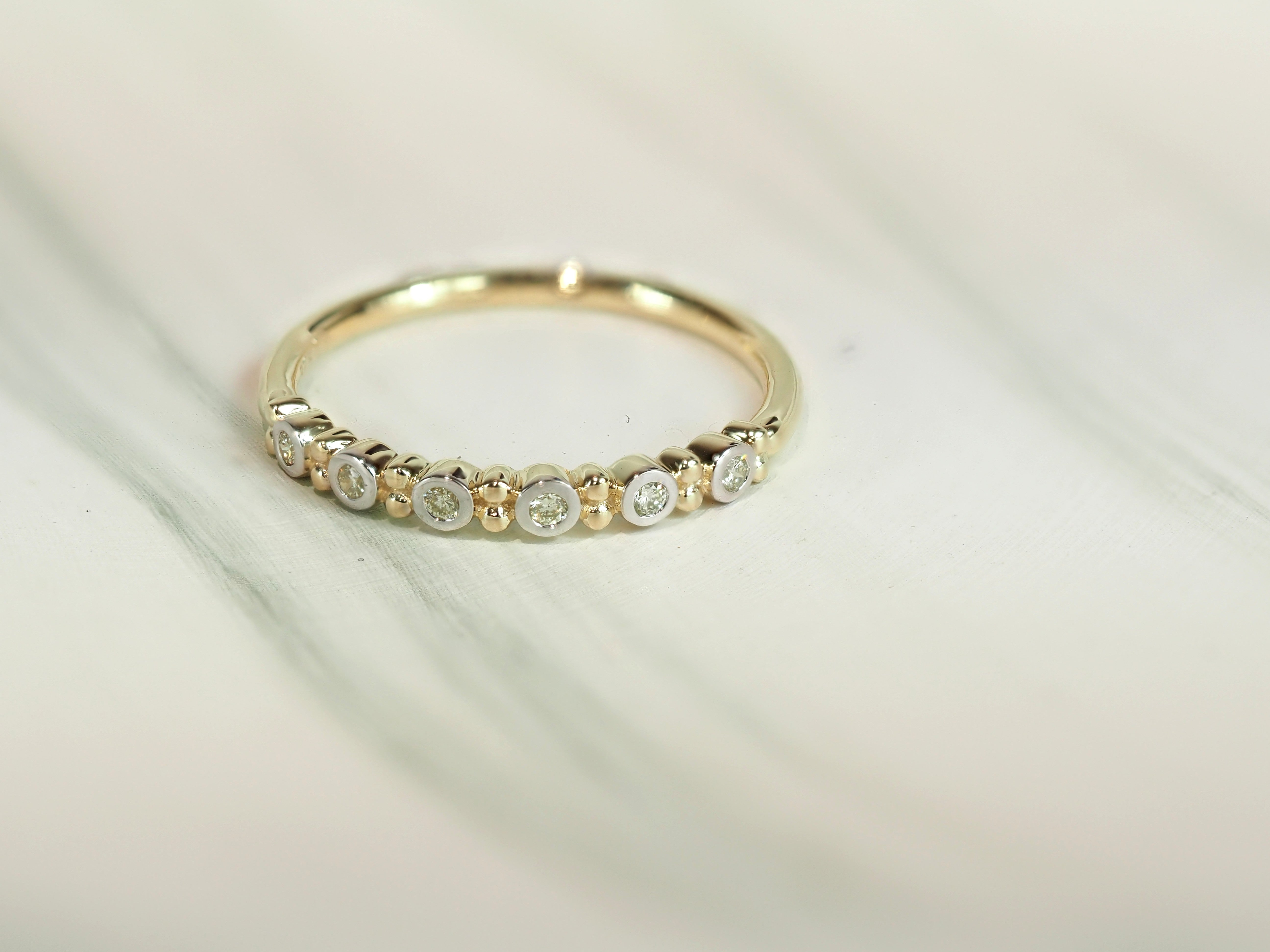9ct Yellow Gold Diamond Stacker Ring