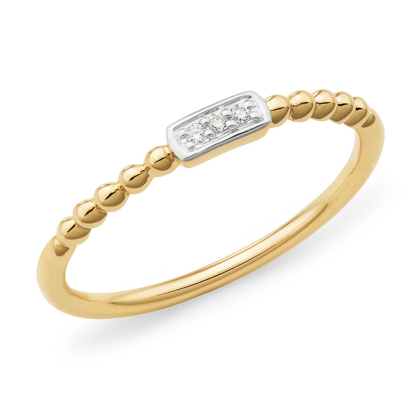 9ct Yellow Gold Diamond Stacker Ring