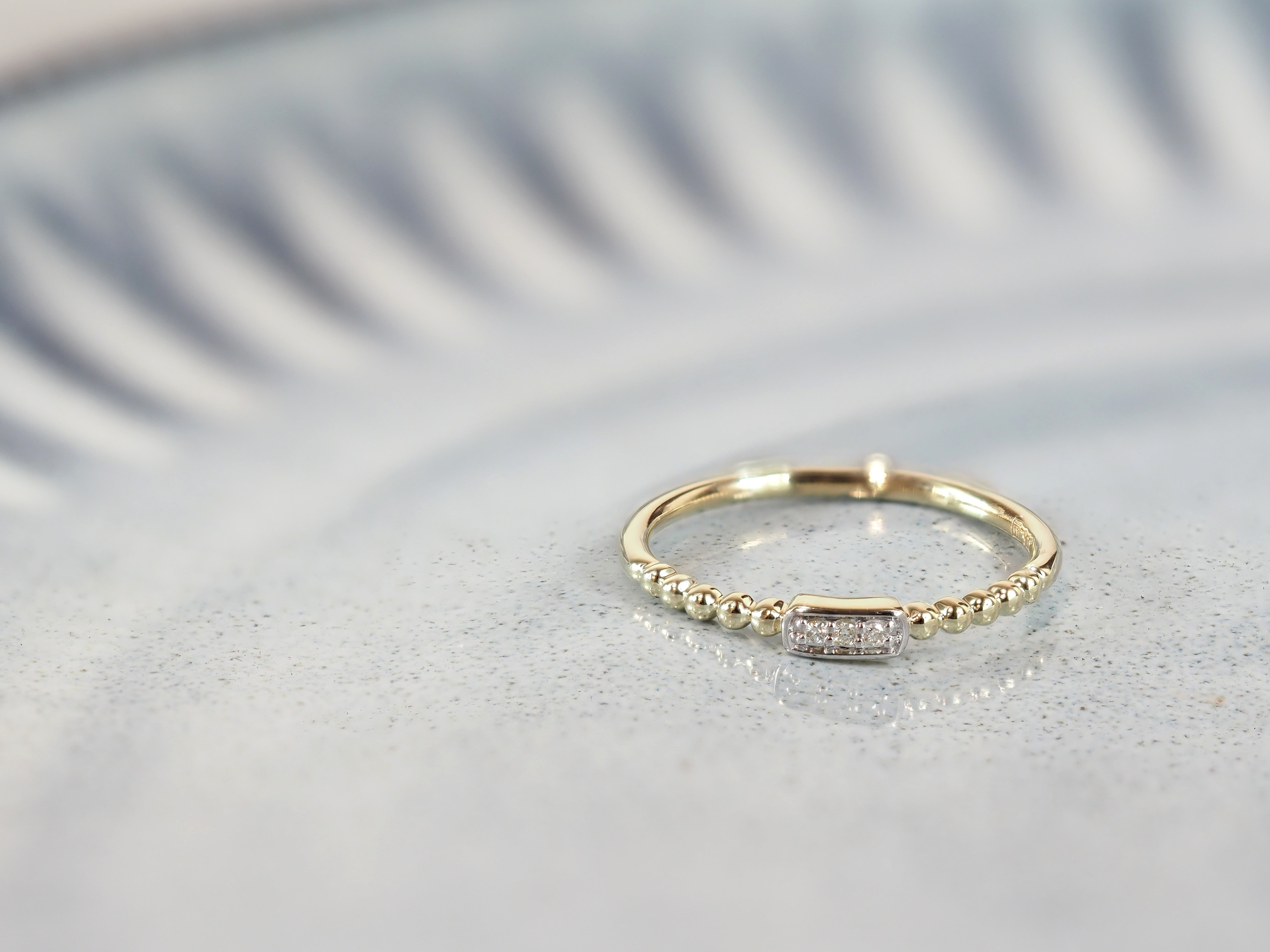 9ct Yellow Gold Diamond Stacker Ring