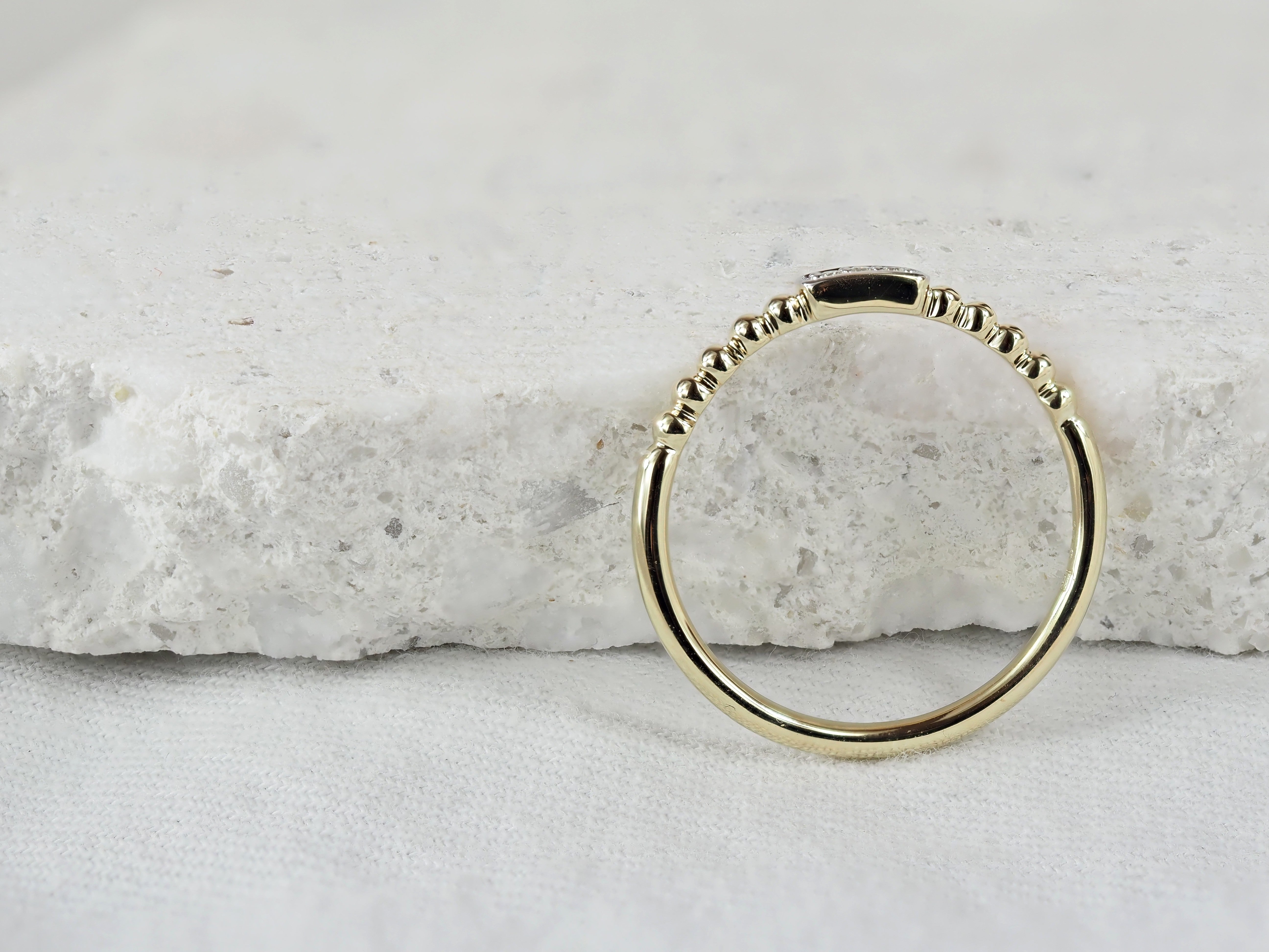 9ct Yellow Gold Diamond Stacker Ring