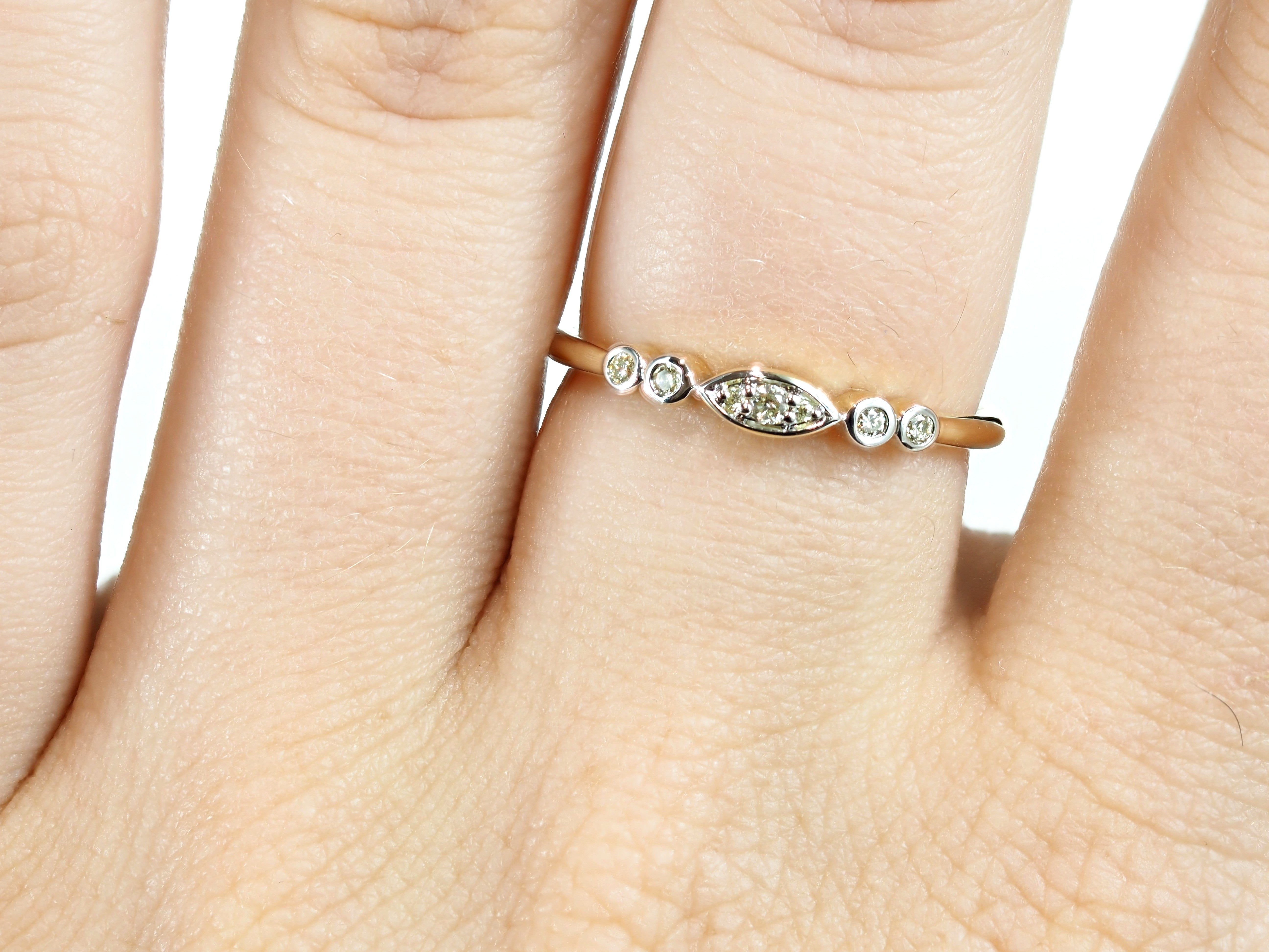 9ct Yellow Gold Diamond Stacker Ring