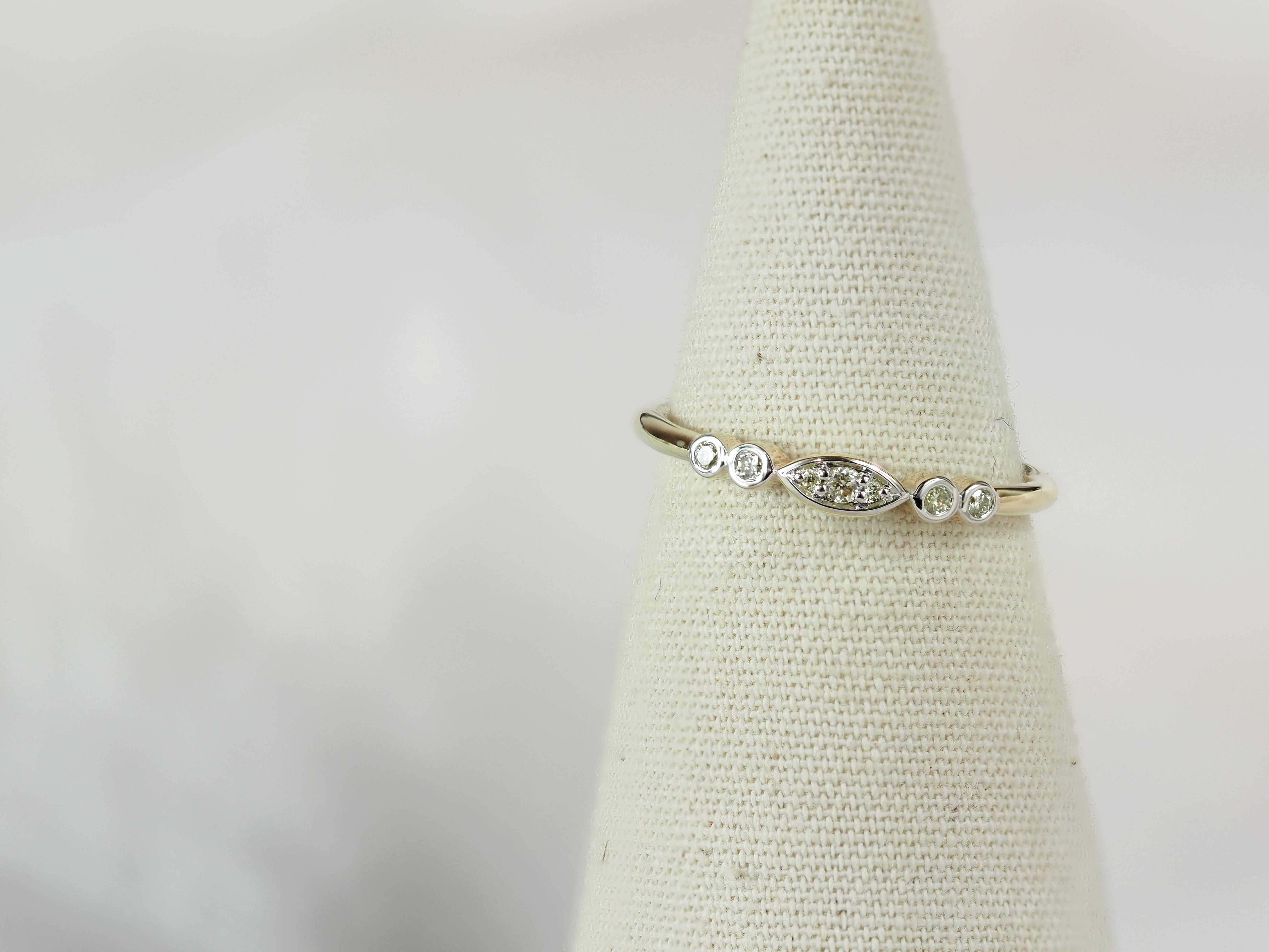 9ct Yellow Gold Diamond Stacker Ring