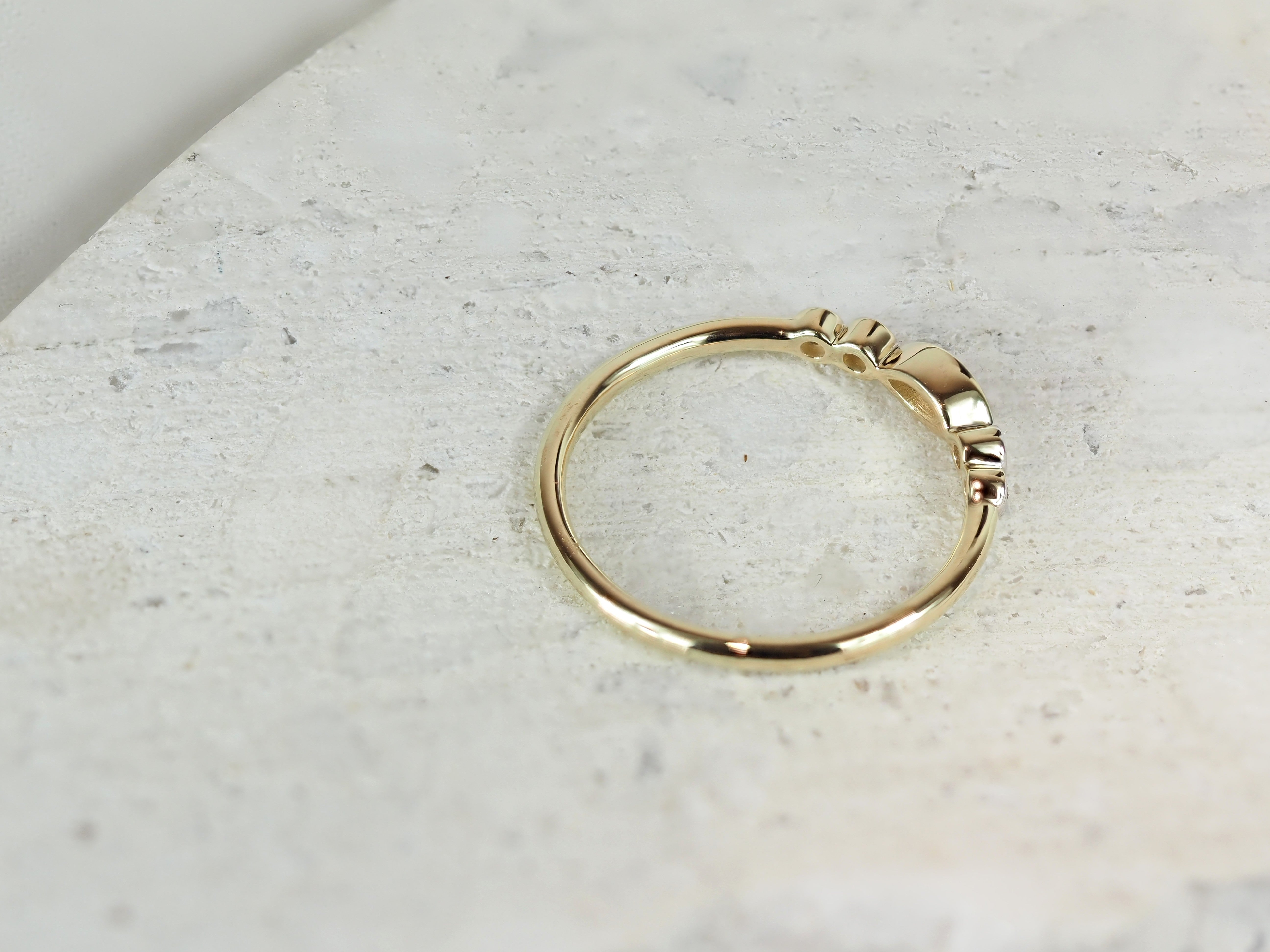 9ct Yellow Gold Diamond Stacker Ring