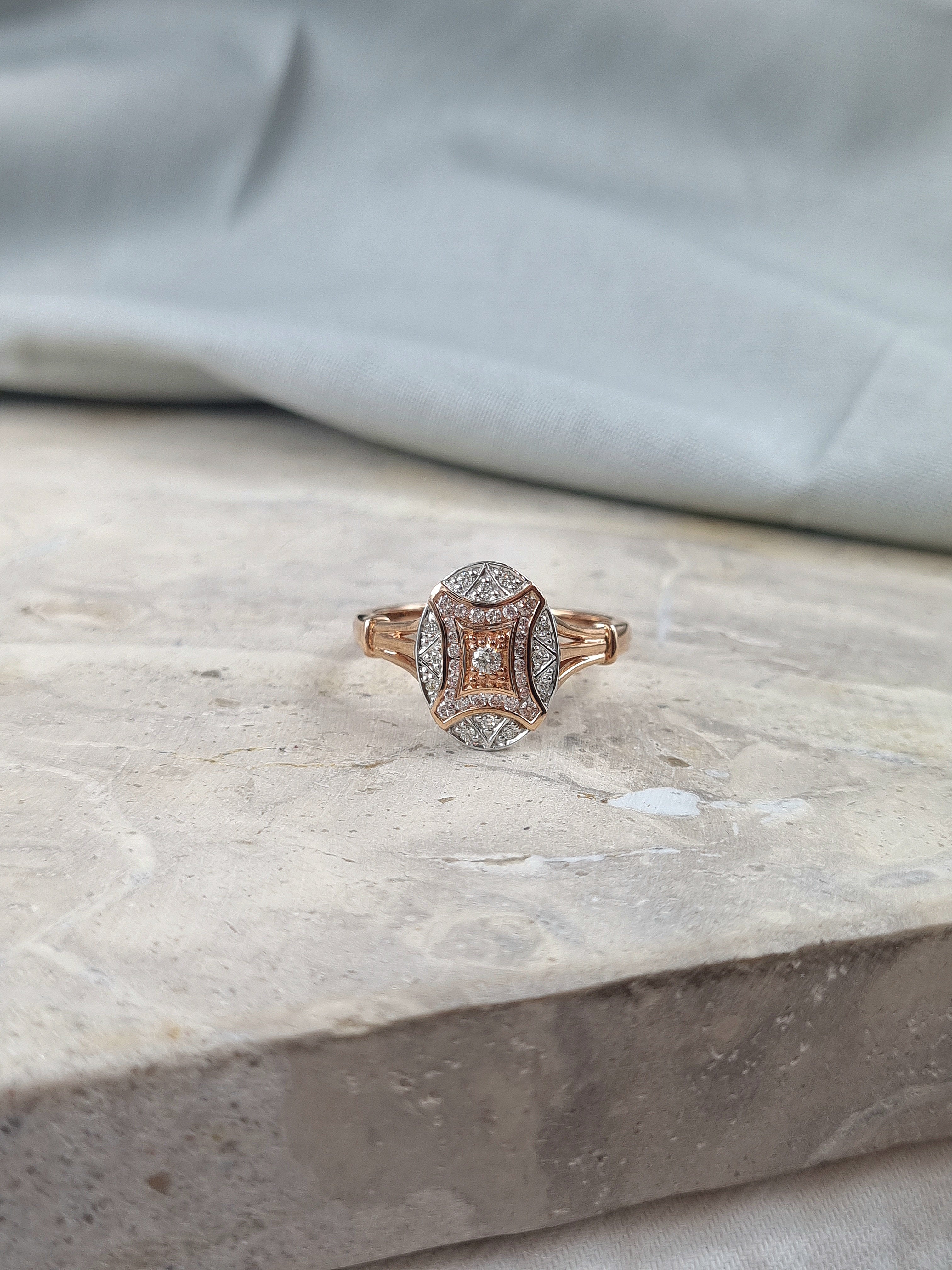 9ct Rose and White Gold 'Pink Caviar' Argyle Diamond ring, 0.125ct total