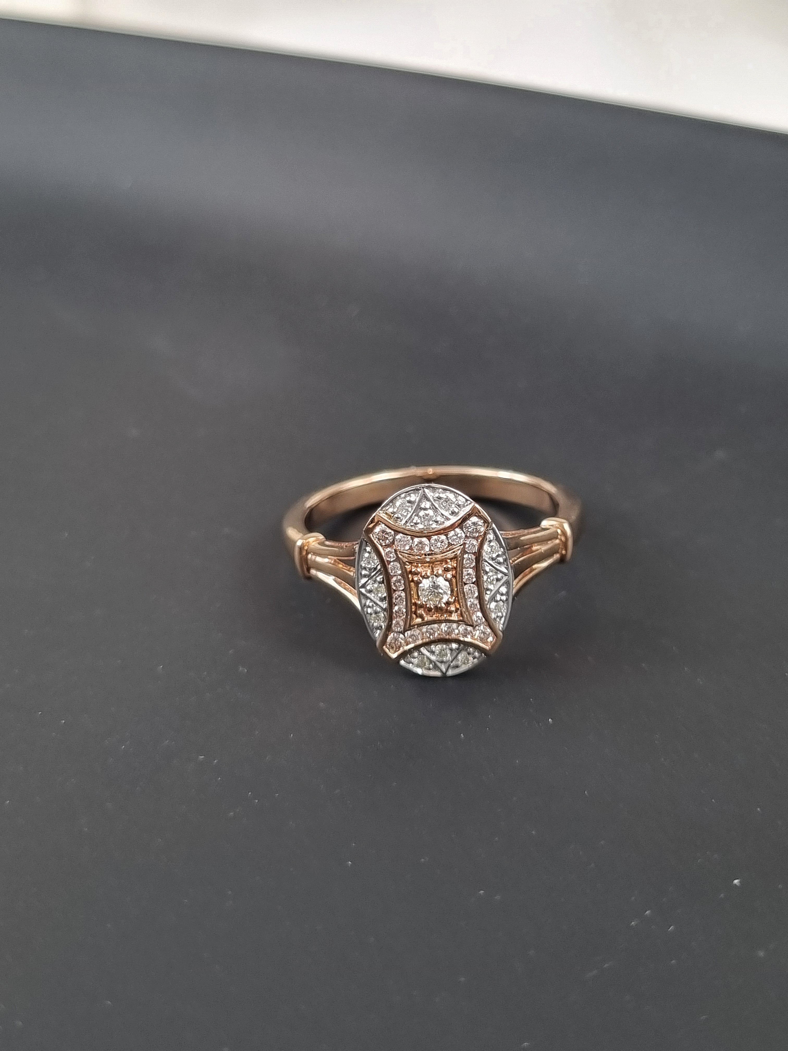 9ct Rose and White Gold 'Pink Caviar' Argyle Diamond ring, 0.125ct total