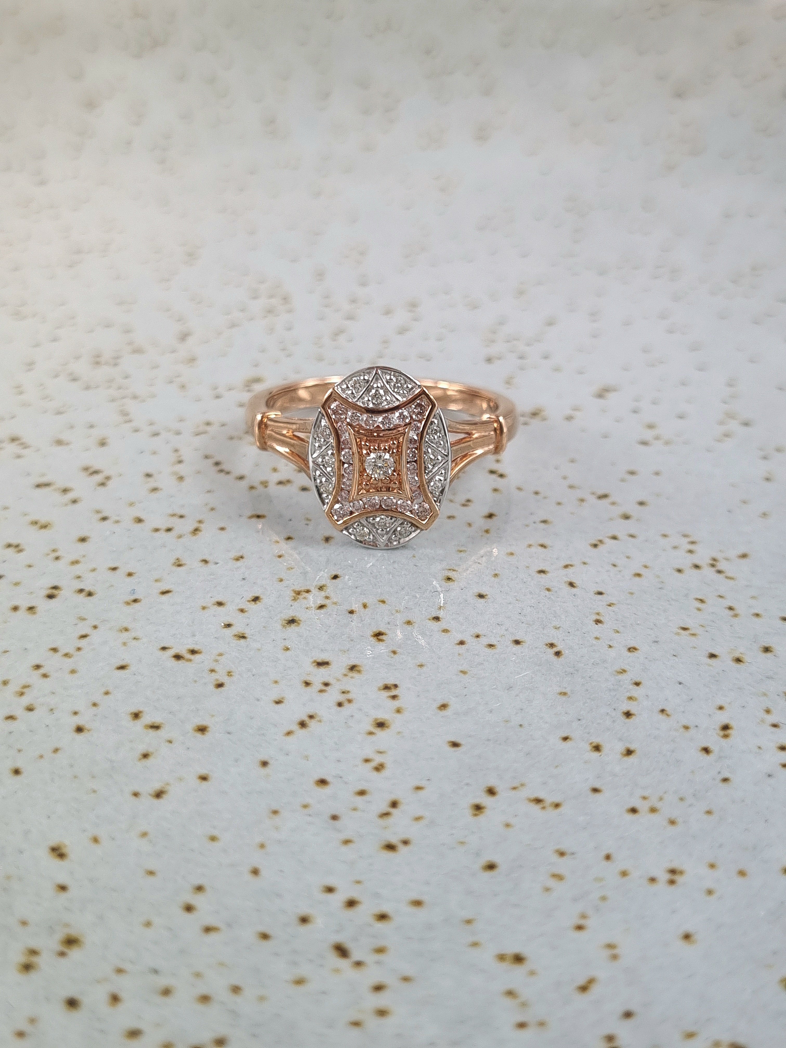 9ct Rose and White Gold 'Pink Caviar' Argyle Diamond ring, 0.125ct total