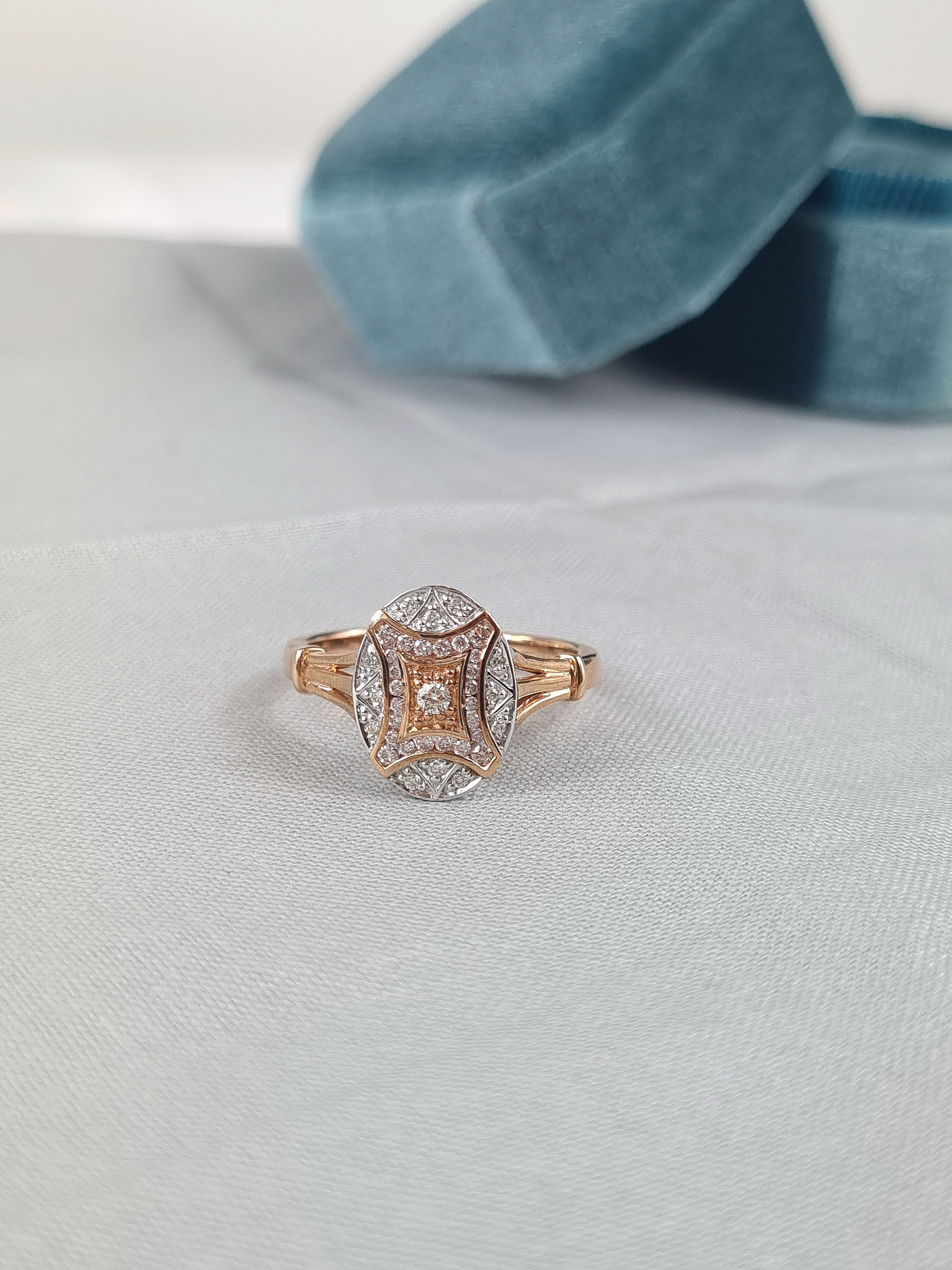 9ct Rose and White Gold 'Pink Caviar' Argyle Diamond ring, 0.125ct total