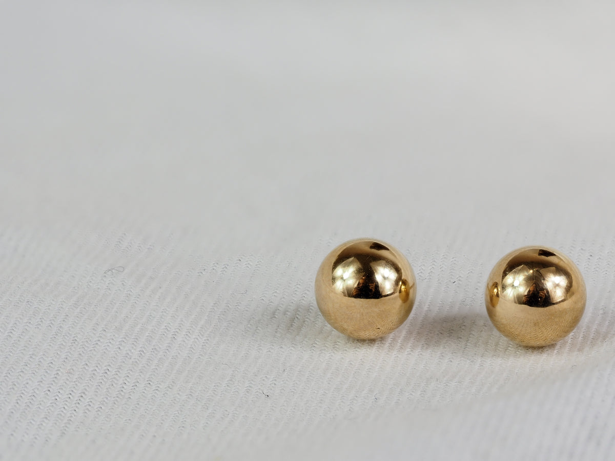 9ct Yellow Gold 8mm Ball Stud Earrings