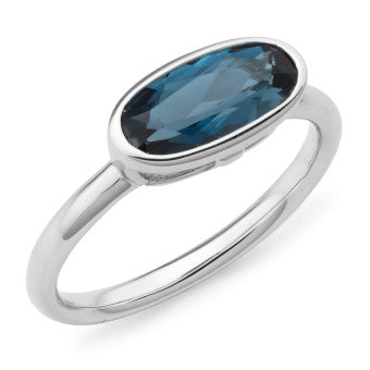 9ct White Gold London Blue Topaz Ring, 1.58ct