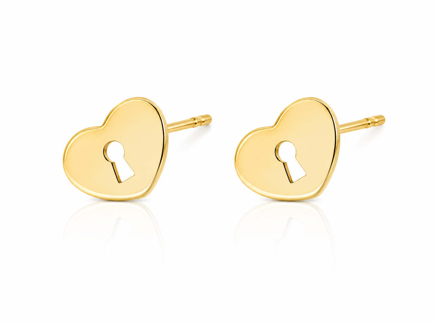 9ct Yellow Gold Lock Stud Earrings