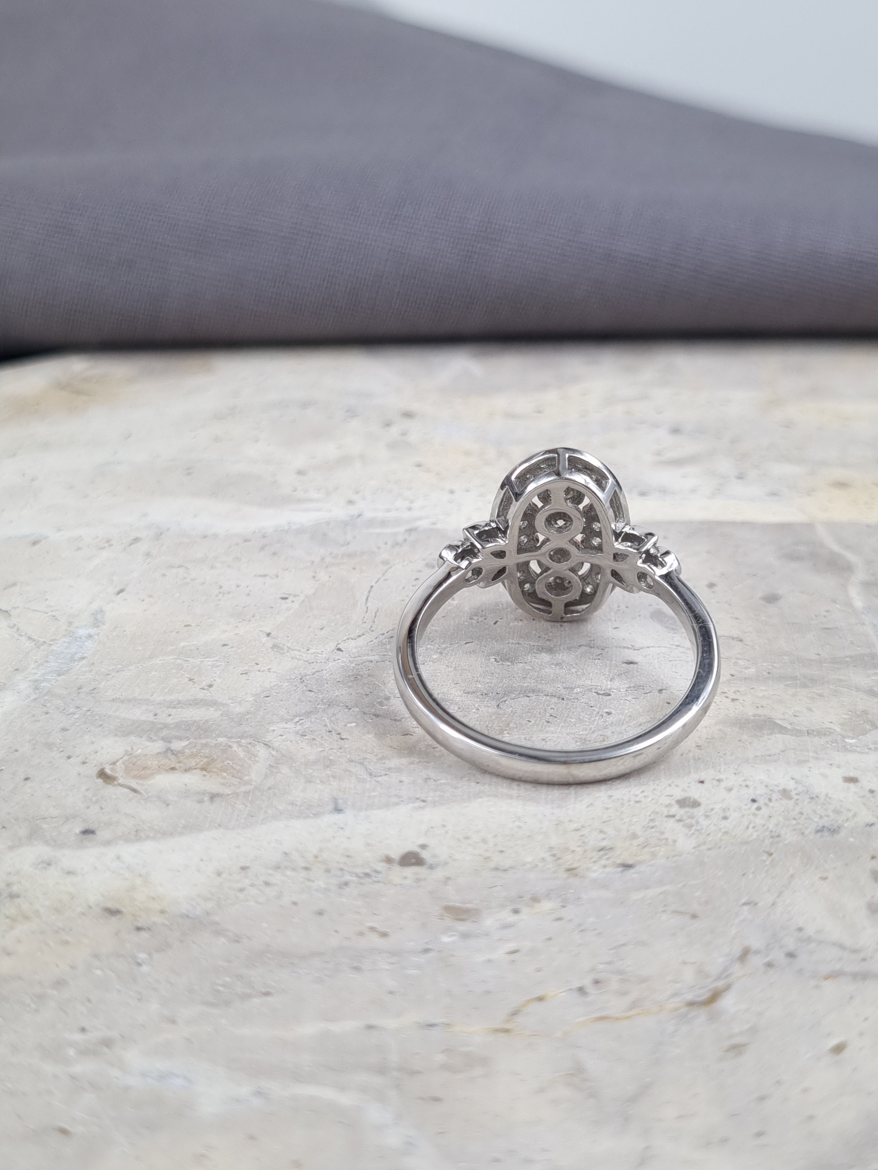 9ct Rose and White Gold Diamond dress ring