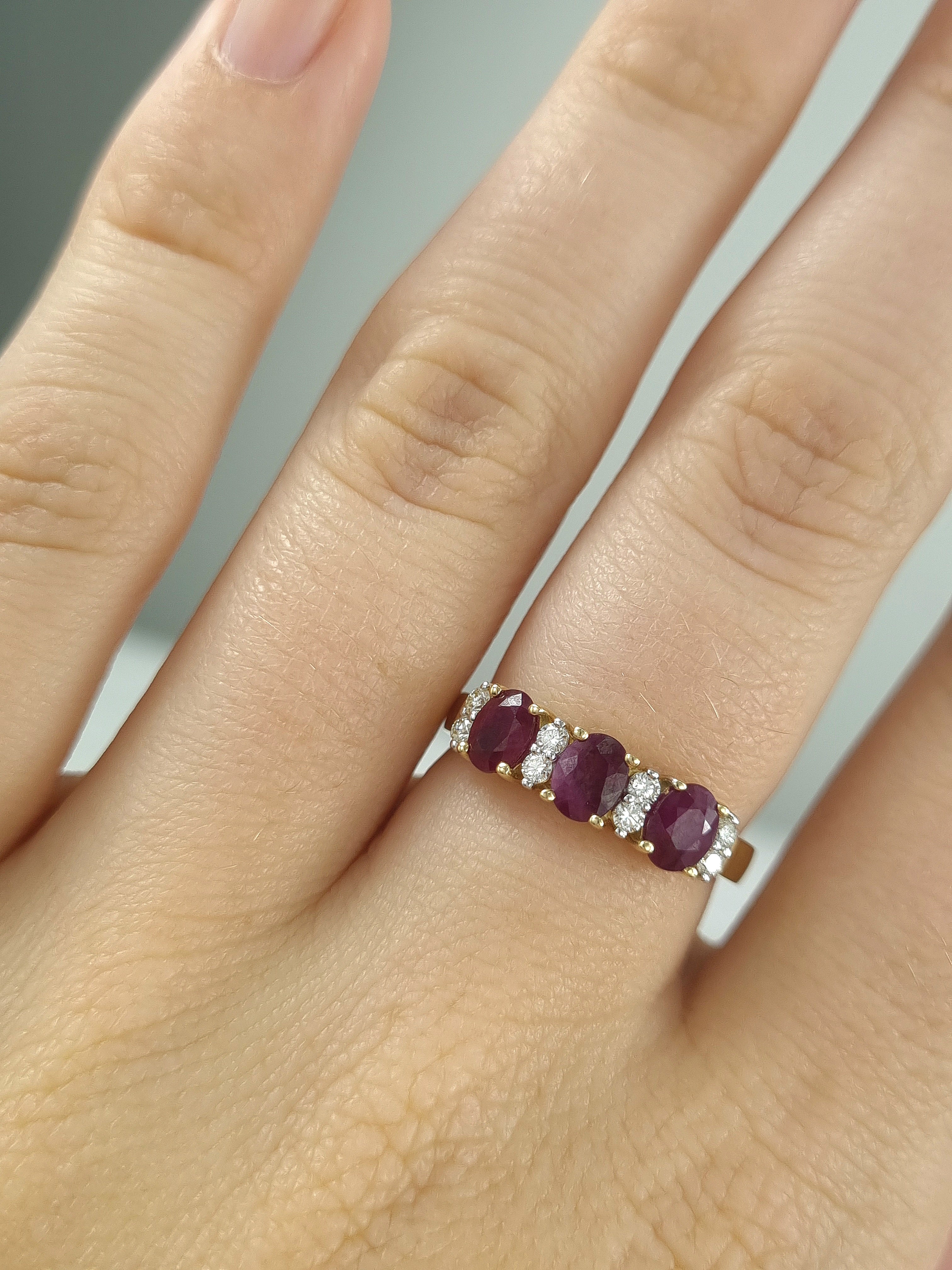9ct Yellow Gold Ruby and Diamond ring