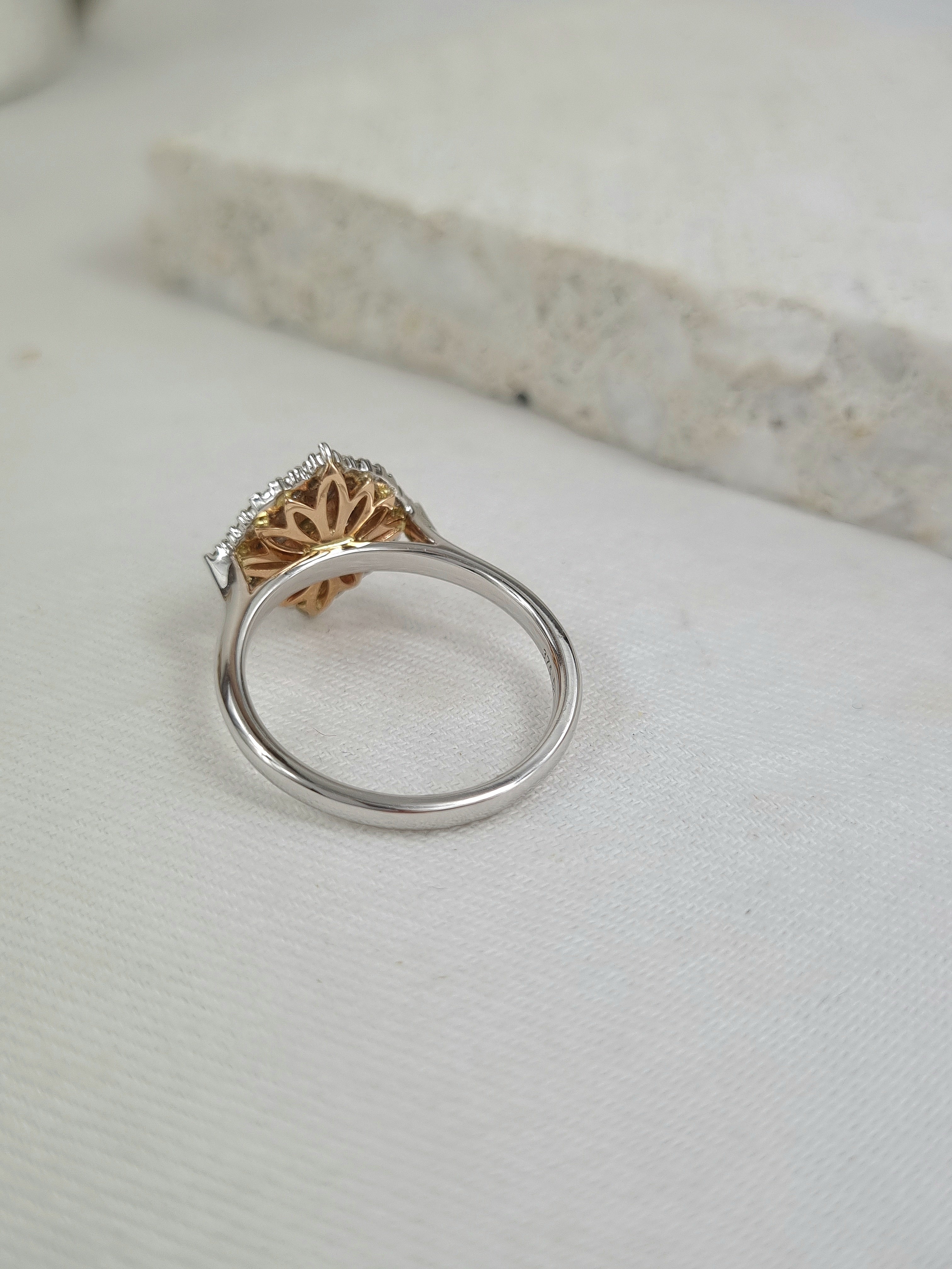 9ct Rose & White Gold 'Pink Caviar' Diamond ring, 0.30 carats total.