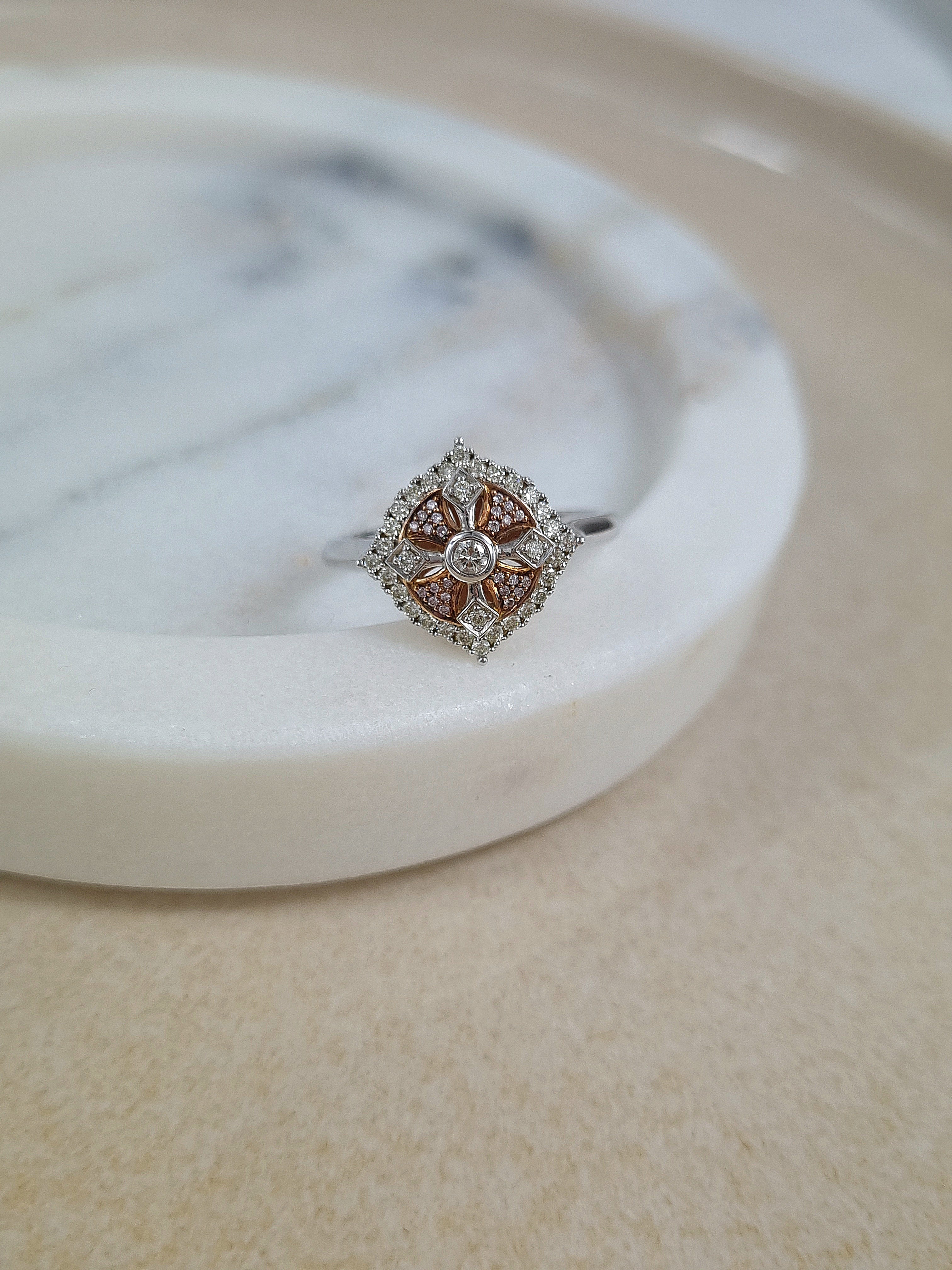 Argyle Pink Diamond Ring in 9ct Rose & White Gold