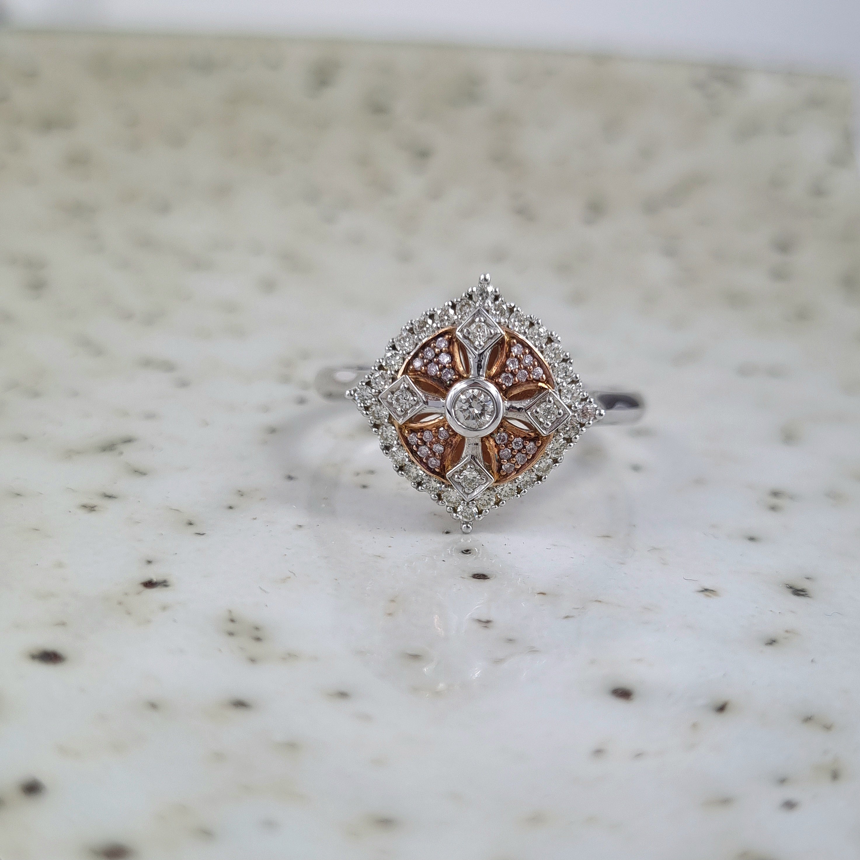 Argyle Pink Diamond Ring in 9ct Rose & White Gold