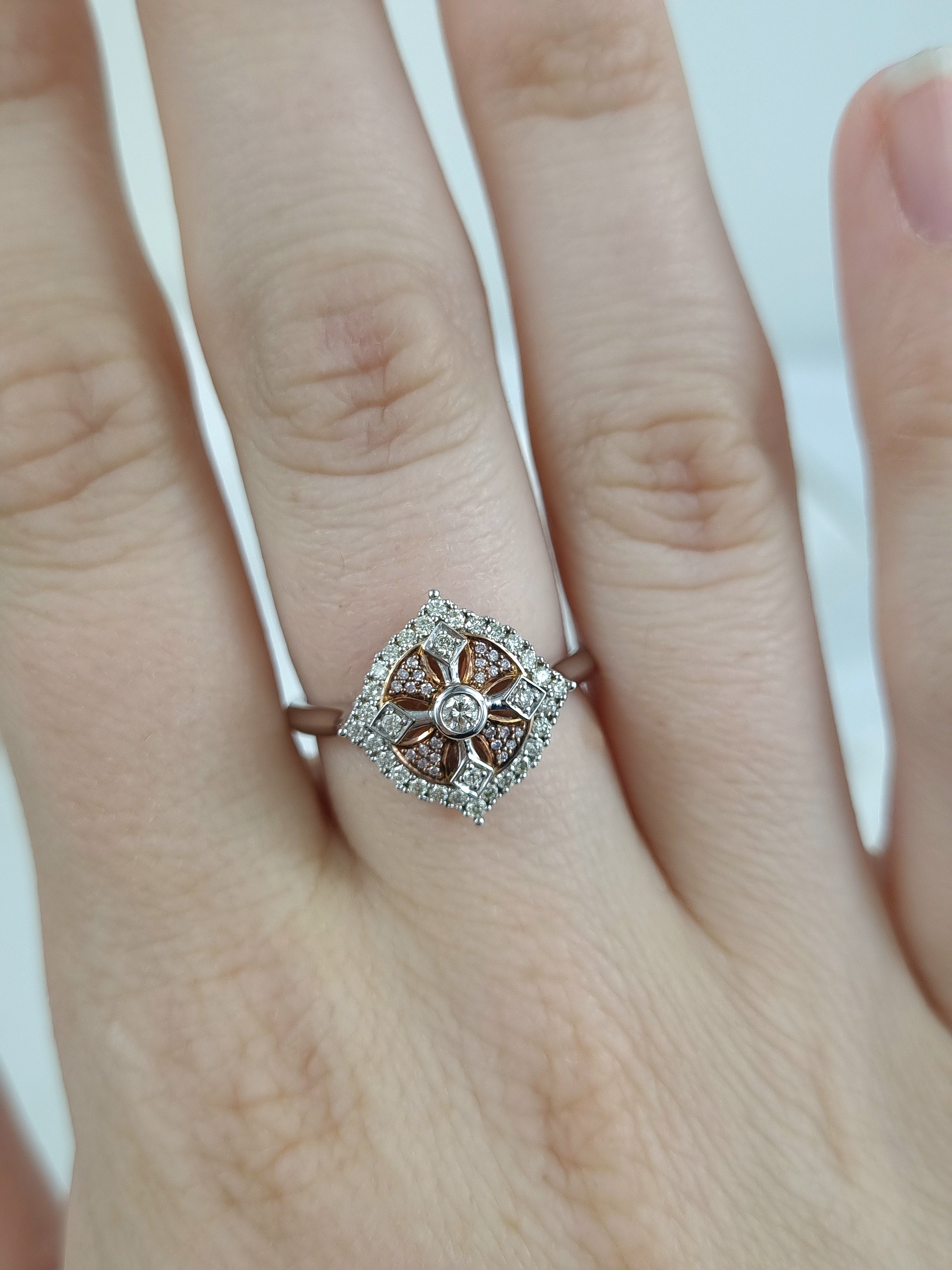 Argyle Pink Diamond Ring in 9ct Rose & White Gold