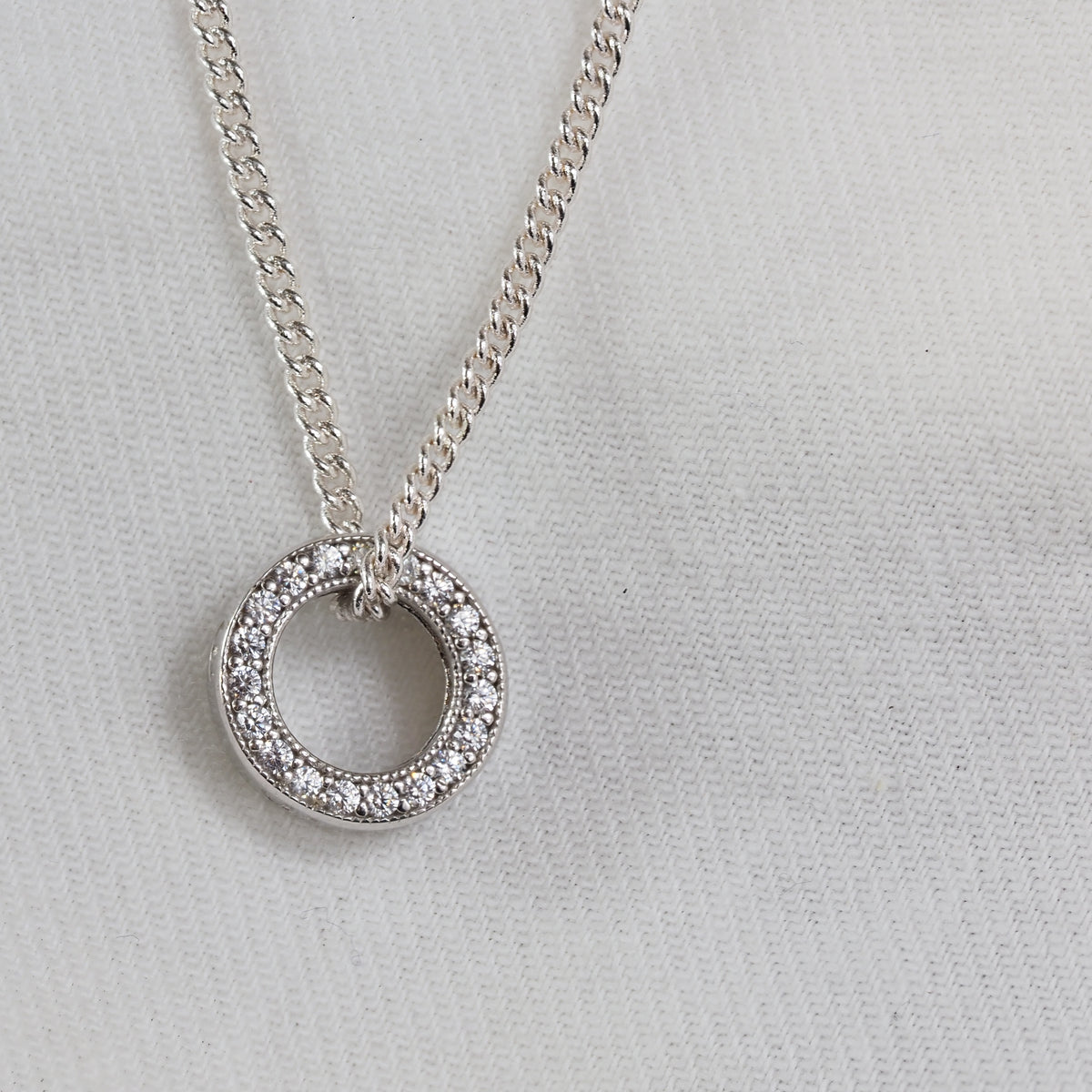 9ct White Gold Cubic Zirconia Screw Head Pendant
