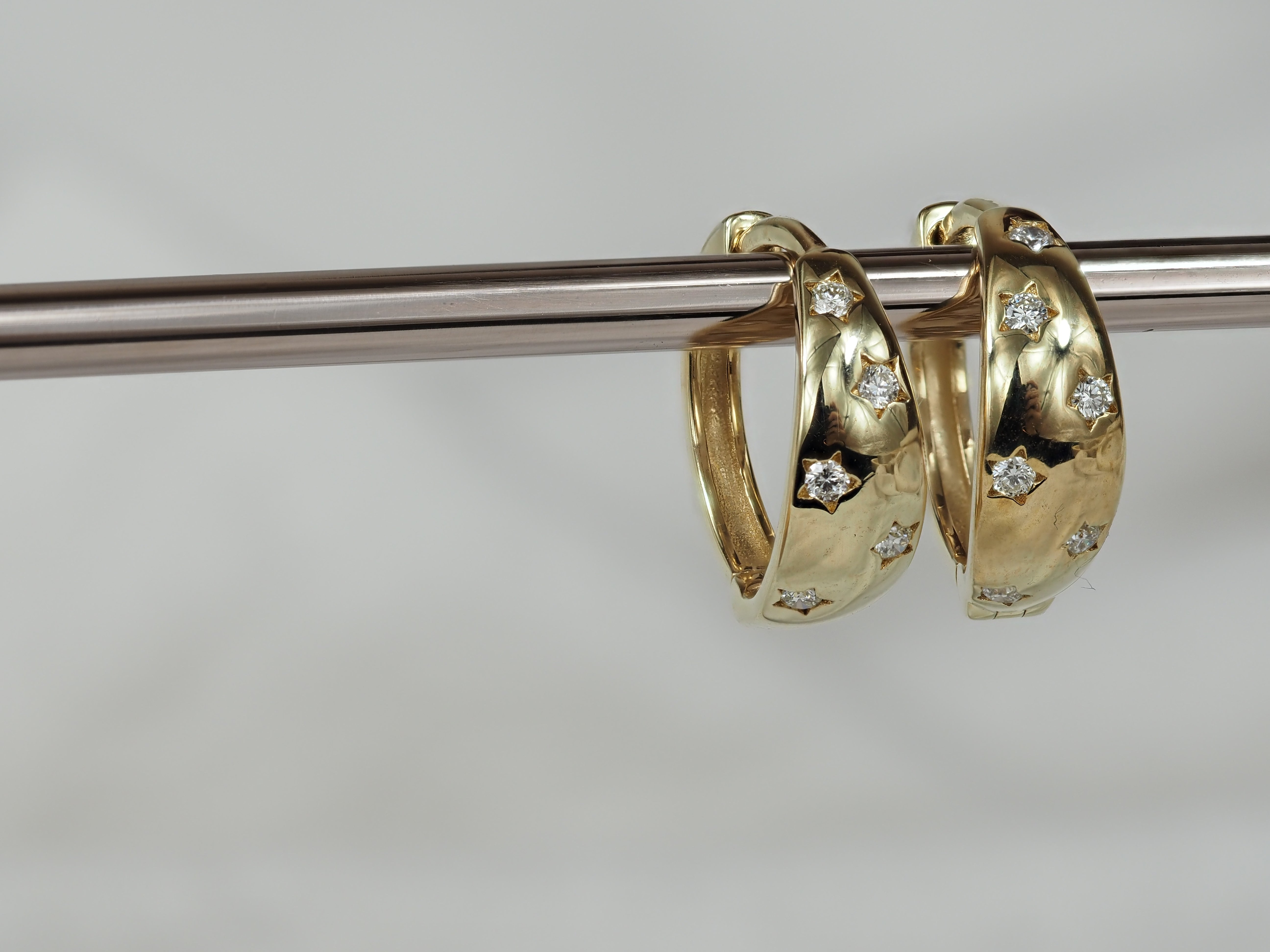 9ct Yellow Gold Domed HUggie Earrings