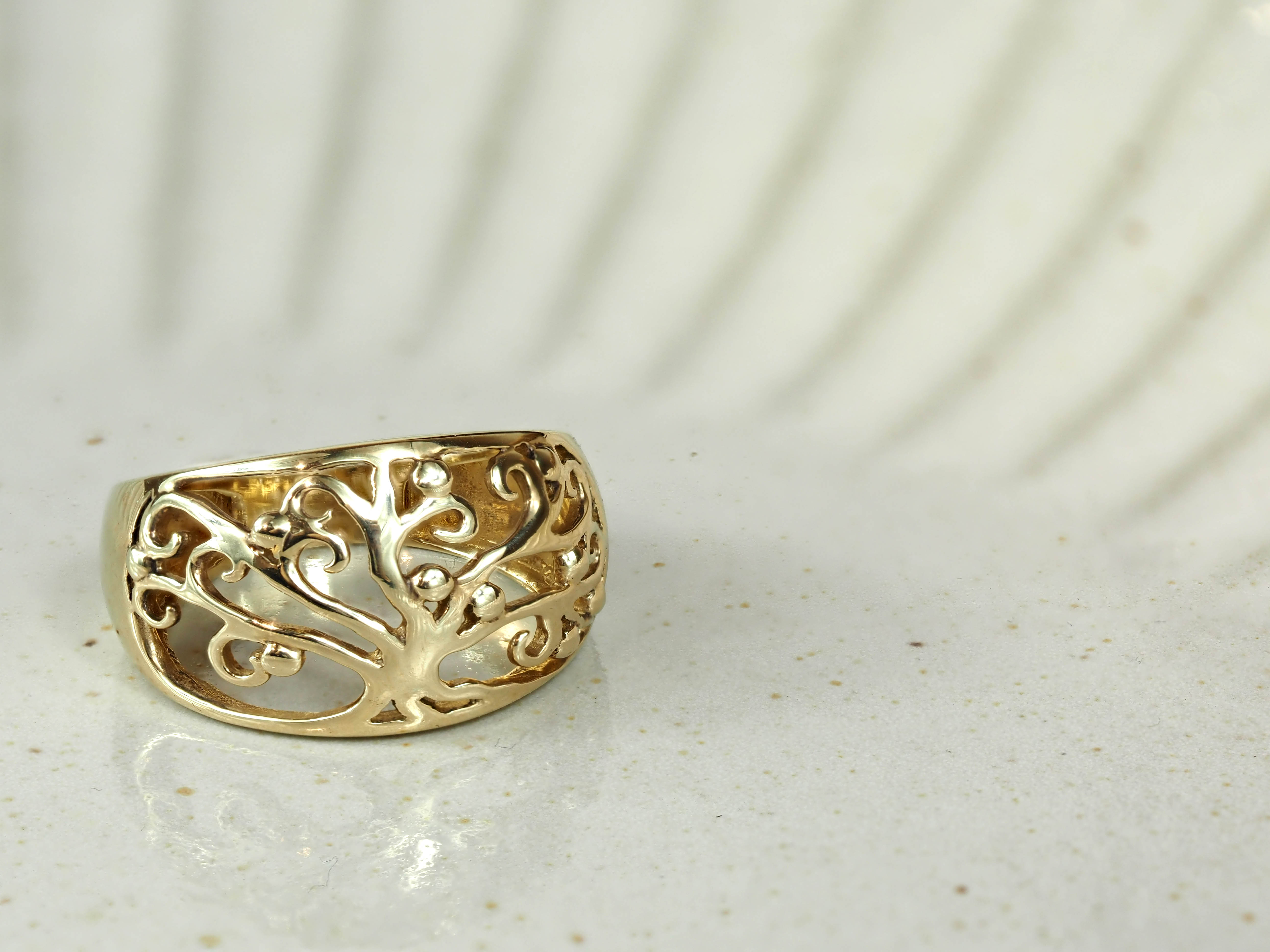 9 carat Yellow Gold 'Tree Of Life' Ring