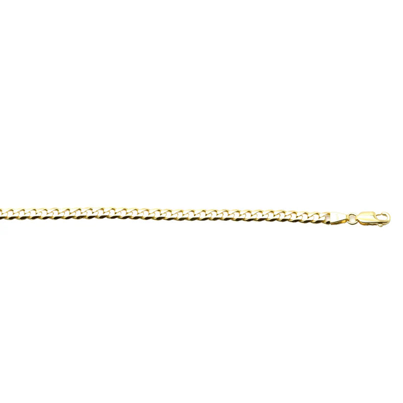 9ct Yellow Gold Flat Curb Link Chain, 4.5mm, 50cm