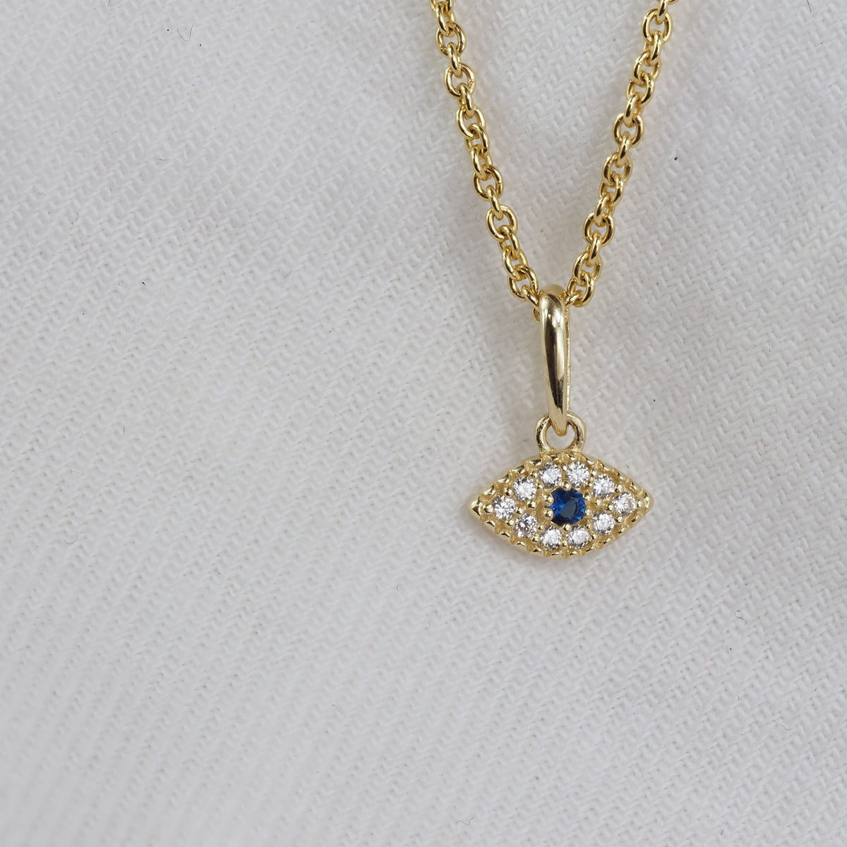 9ct Yellow Gold Cubic Zirconia and Sapphire Pendant
