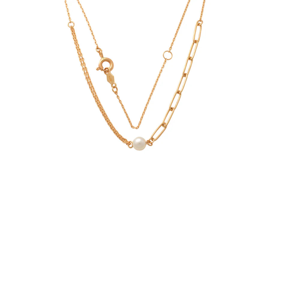 9ct Yellow Gold Freshwater Pearl Necklet, 45cm
