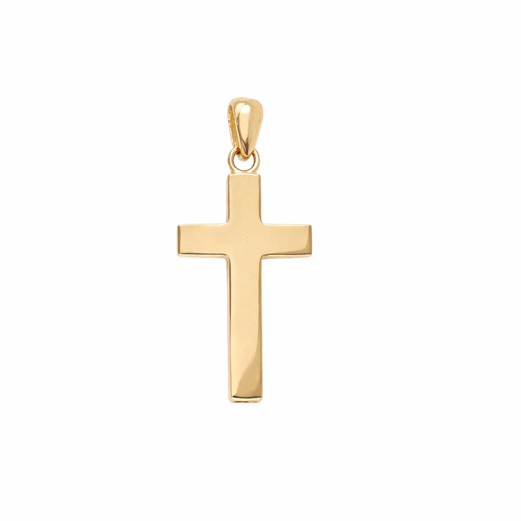 9ct Yellow Gold Flat Cross Pendant, 20mm