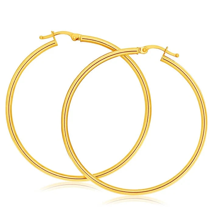 9ct Yellow Gold Hoop Earrings, 21mm