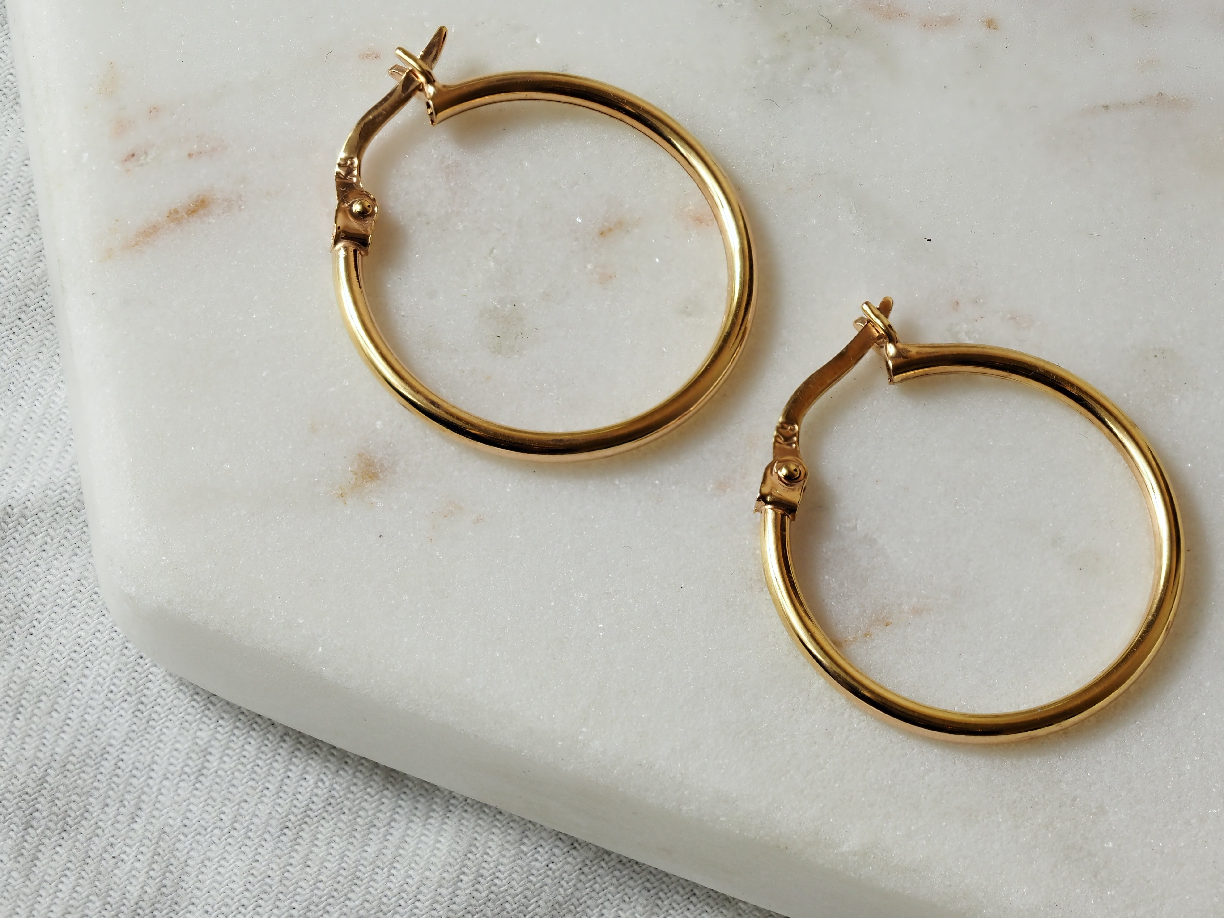 9ct Yellow Gold Hoop Earrings, 21mm