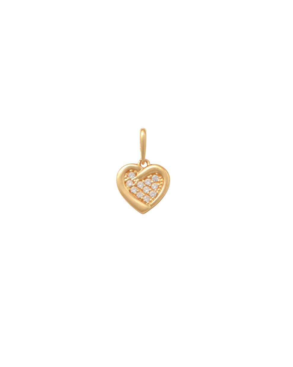 9ct Yellow Gold Cubic Zirconia Heart Pendant