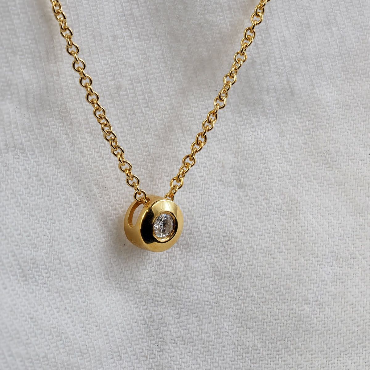 9ct Yellow Gold Diamond Necklet