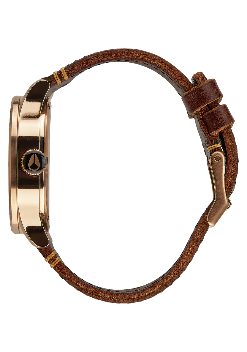 Nixon Sentry Leather Rose Gold Leather Watch
