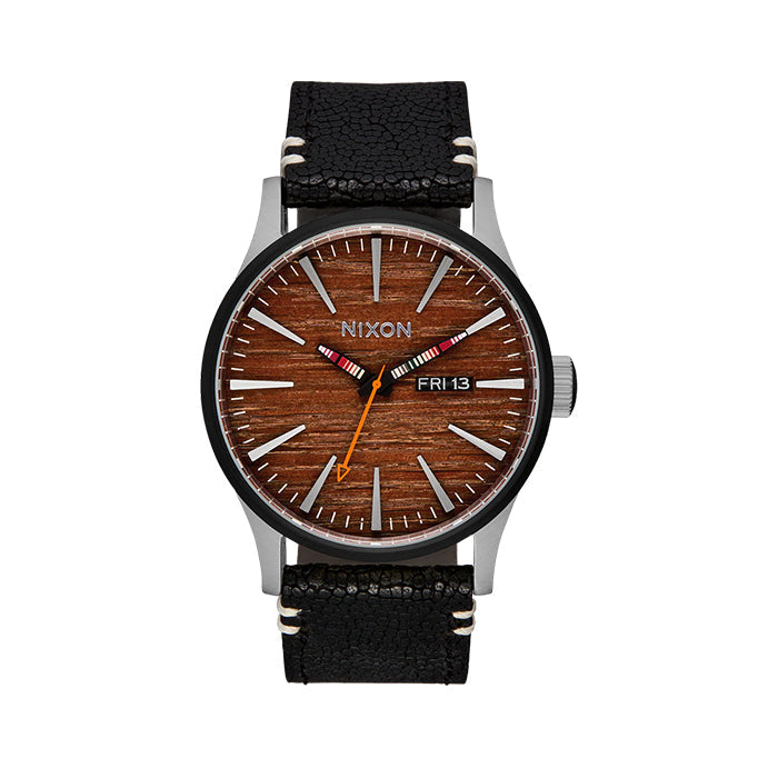Nixon Sentry Silver, Rosewood and Black Watch