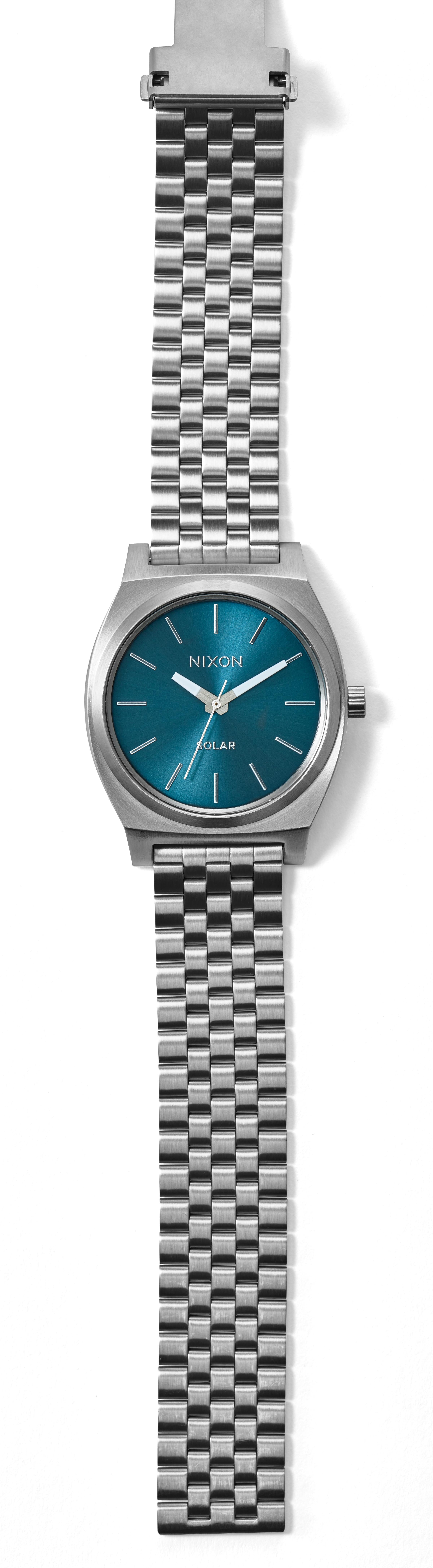 Nixon Time Teller Solar Silver and Blue Sunray watch