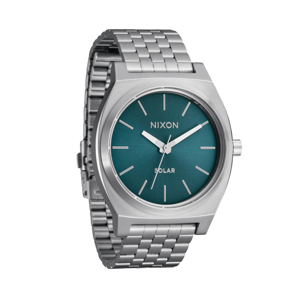 Nixon Time Teller Solar Silver and Blue Sunray watch