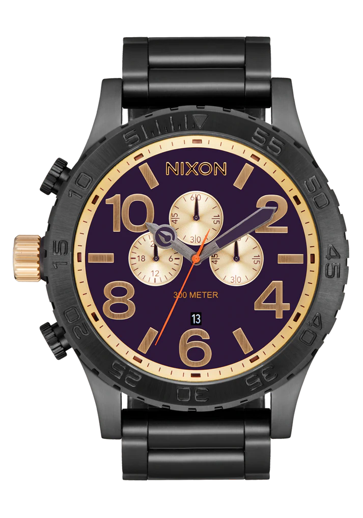 Nixon 51-30 Chronograph Gunmetal and Gold Watch