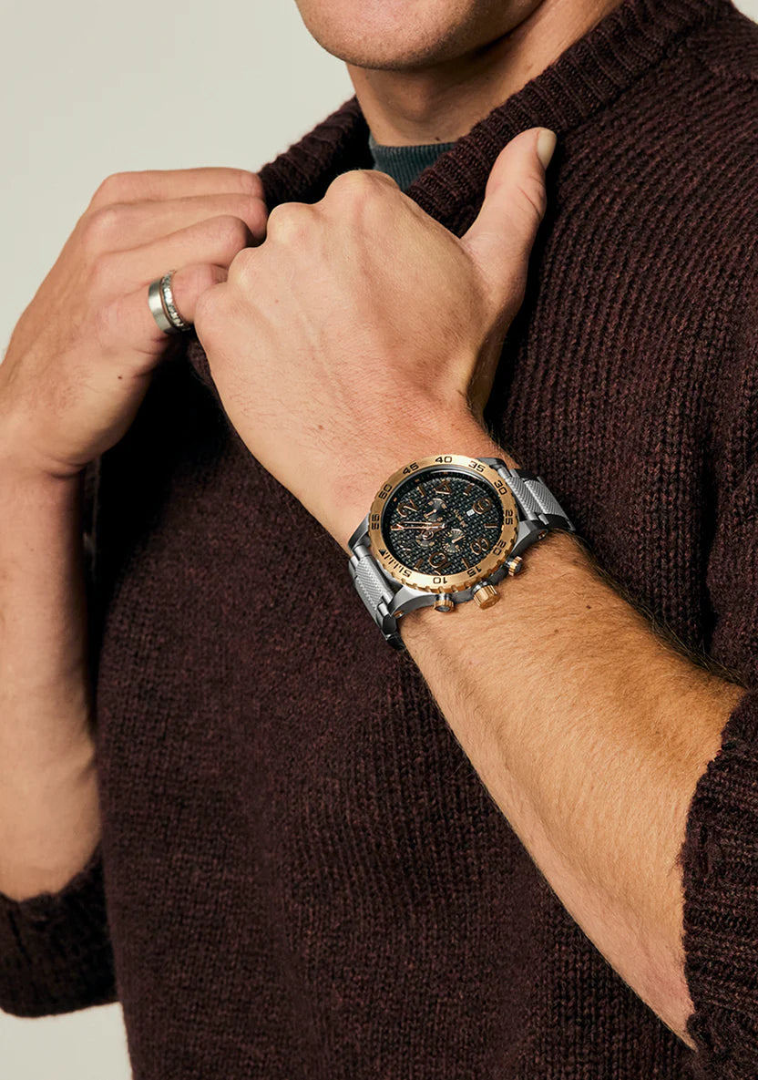 Nixon 51-30 Chrono Silver and Rose Gold Watch
