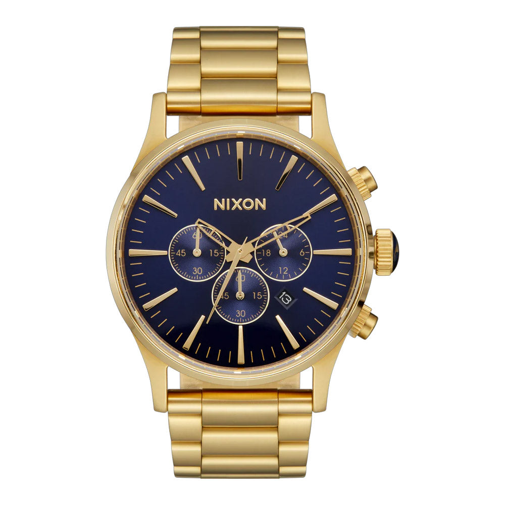 Nixon Sentry Chrono Gold and Blue Watch